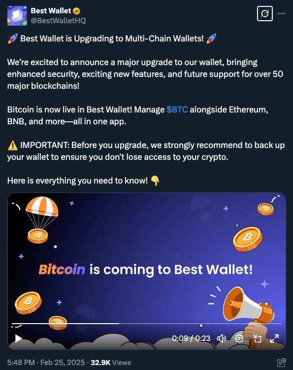 Best Wallet Bitcoin Desteği