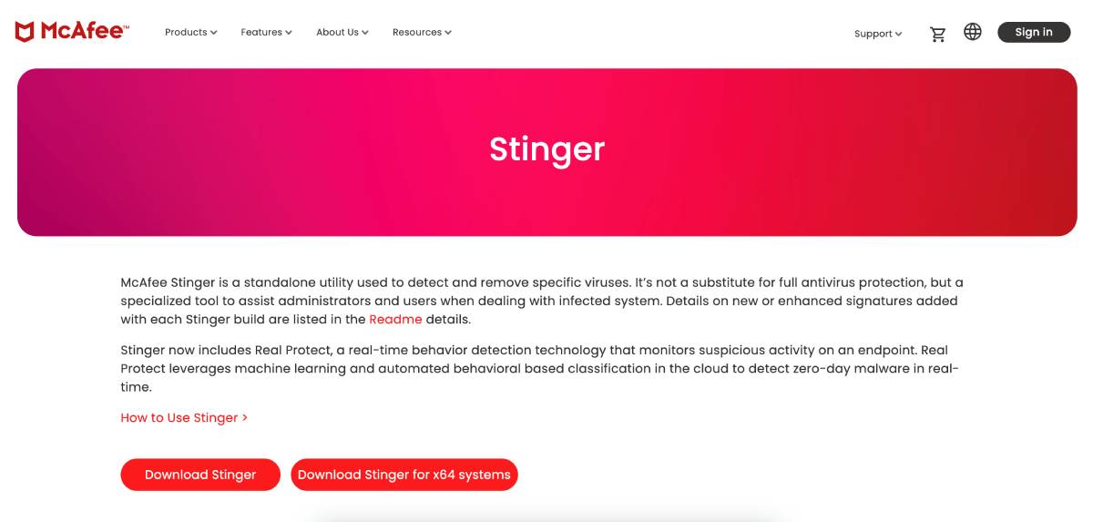 stinger antivirus