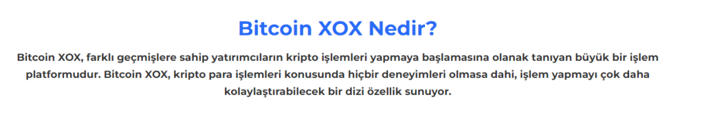 Bitcoin XOX nedir