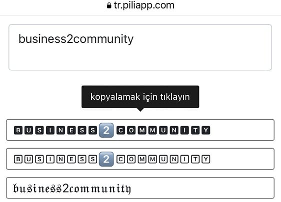 piliapp instagram yazı stili