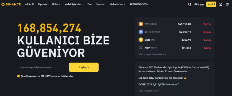 Binance ile tether coin satın al