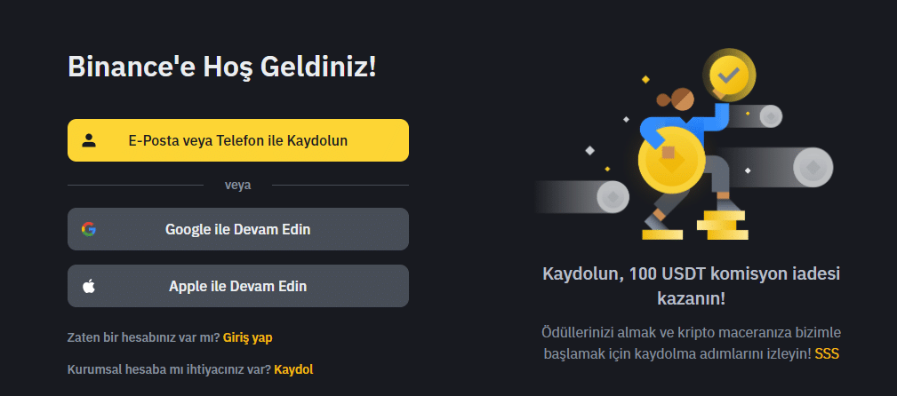 Binance Kayıt Ol ve TON satın al