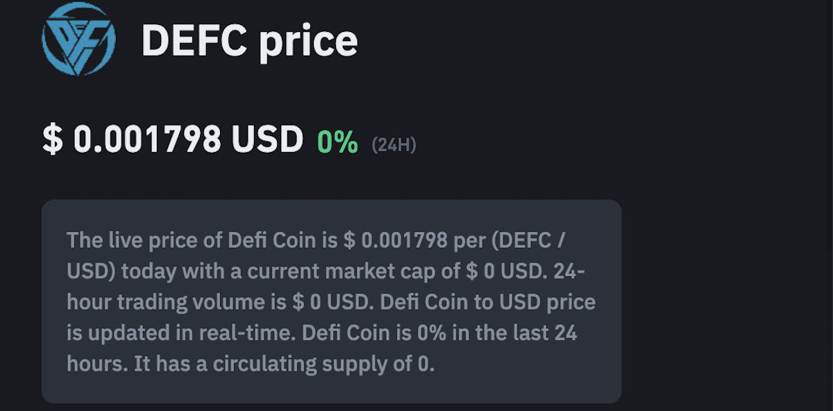 binance defi coin