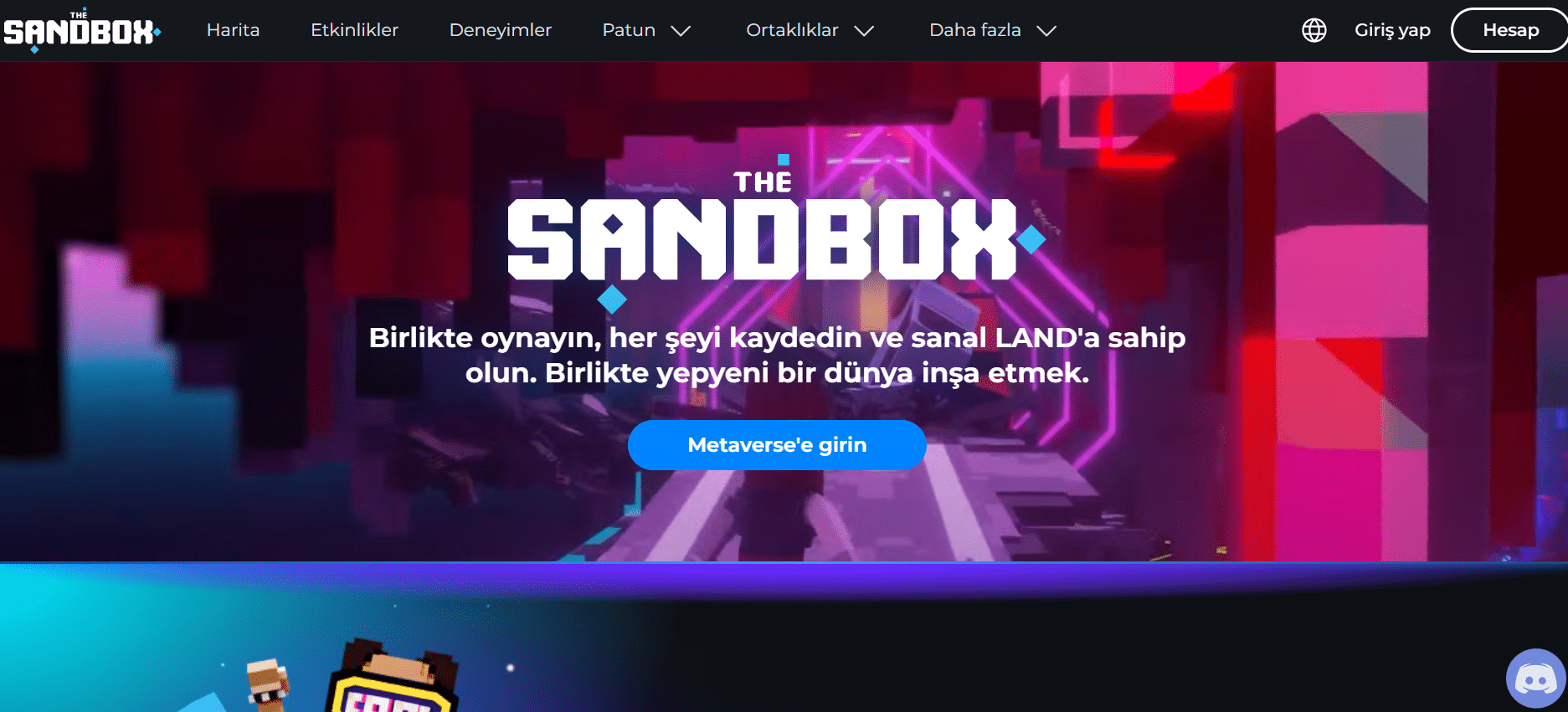 sand - en iyi metaverse coinleri