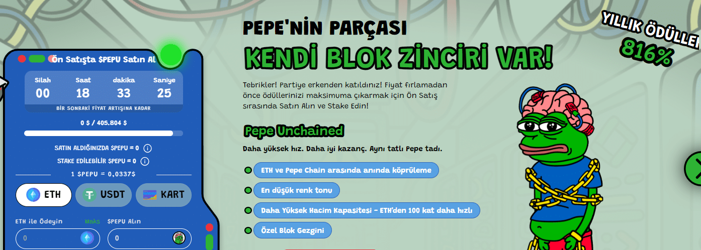 Gerçek Değerinin Altında İşlem Gören Coinler pepe unchained