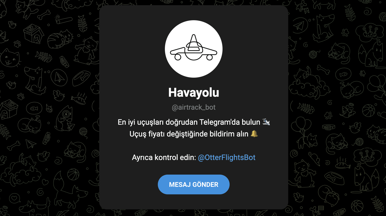 AirTrack - en iyi telegram botları