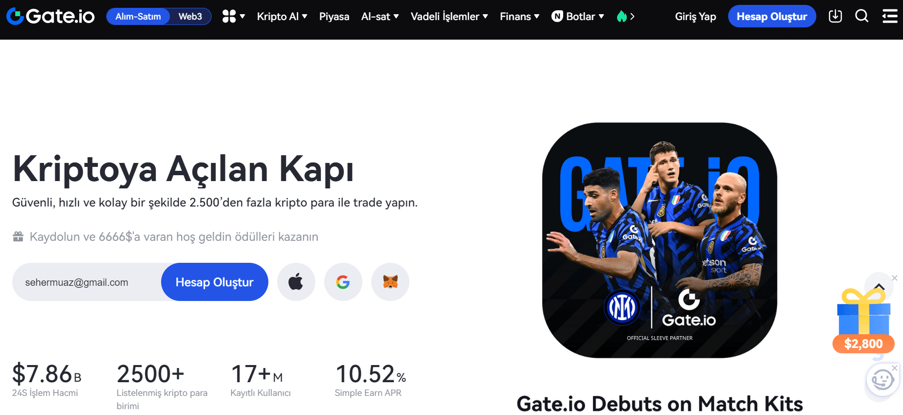 gate.io - en iyi kripto swap siteleri