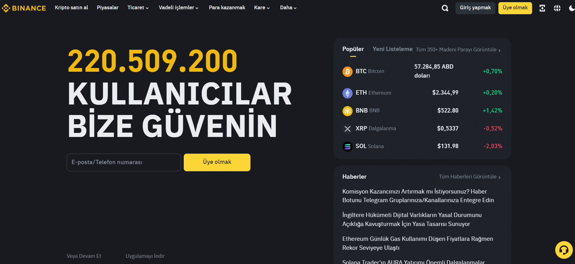 binance - kaldıraçlı işlemler