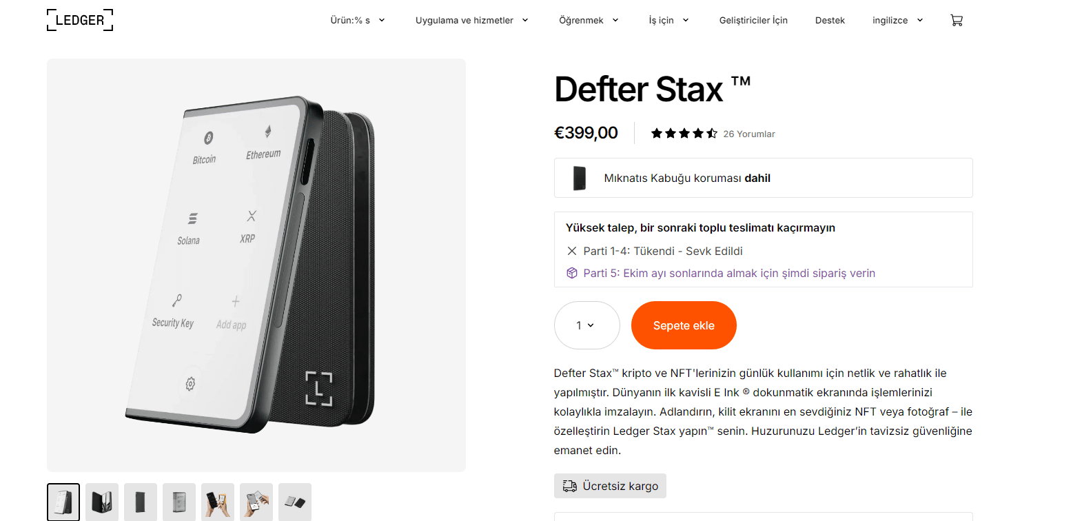 ledger stax