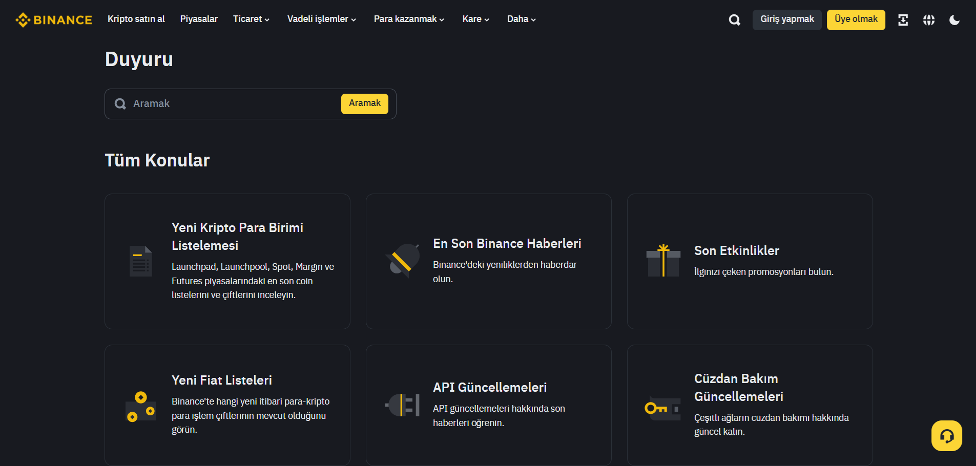 Binance'de listelenecek coinler 