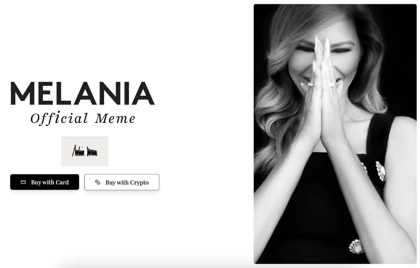 MELANIA Meme Coin Website